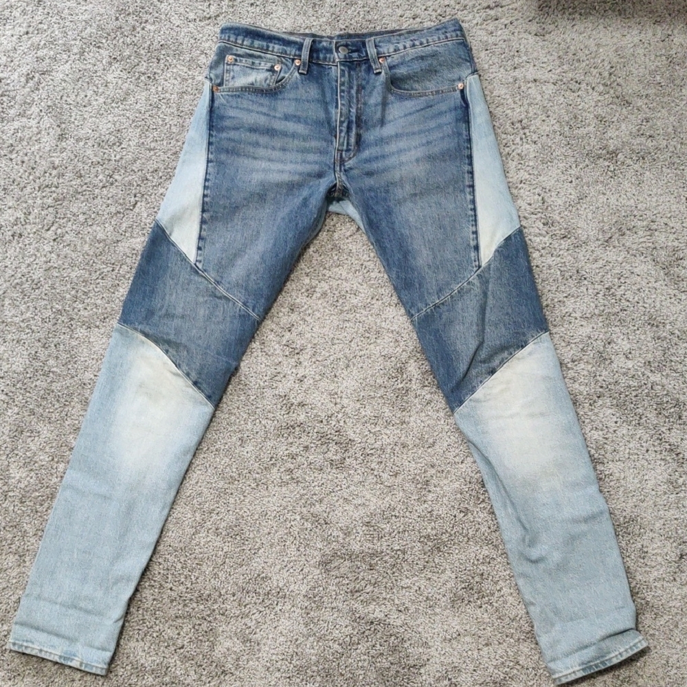 Levi’s Premium Lo-Ball Cut Sew Patchwork Denim Slim Jeans Size 32x34